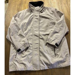 Regent Park Men's Beige Full Zip Jacket Coat Zipper Pockets Large